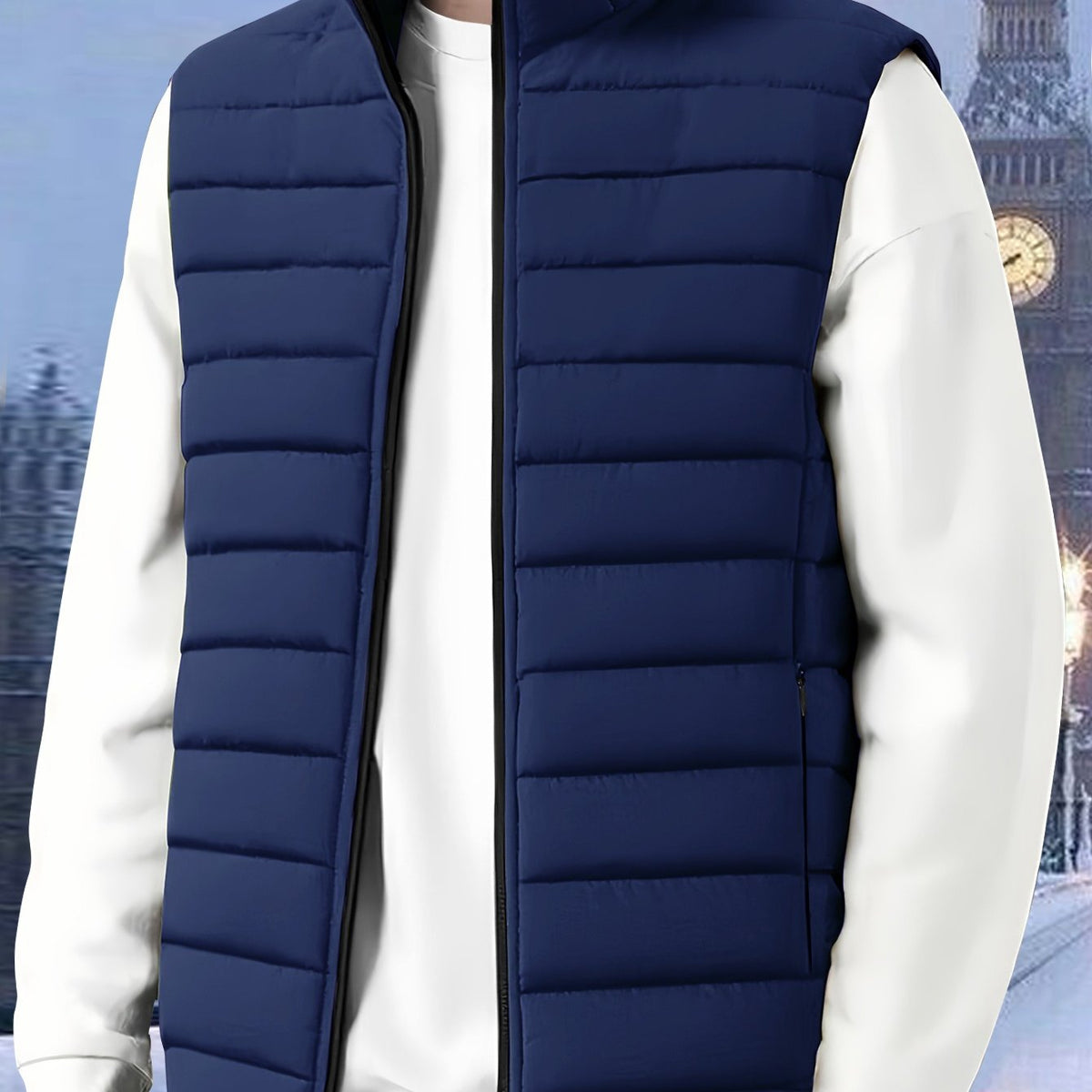 Men's Quilted Stand-Collar Vest