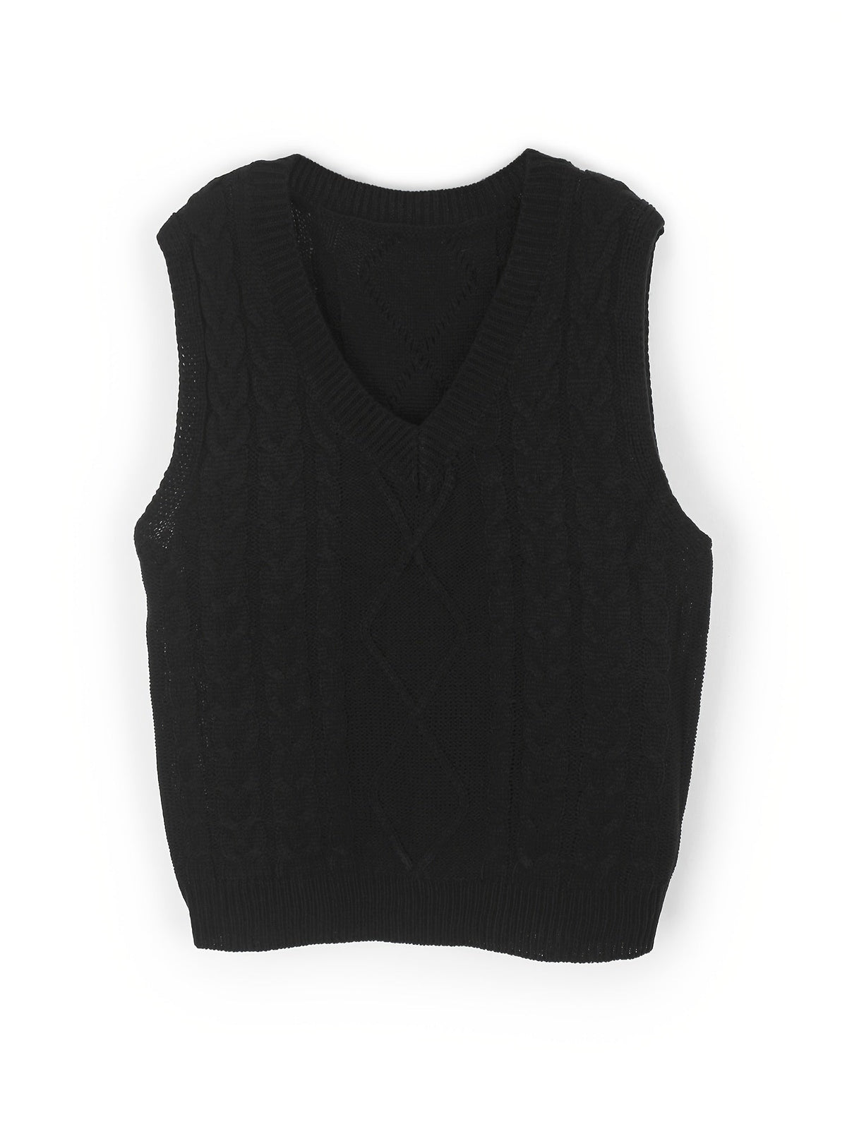 Women's Cable-Knit V-Neck Sweater Vest