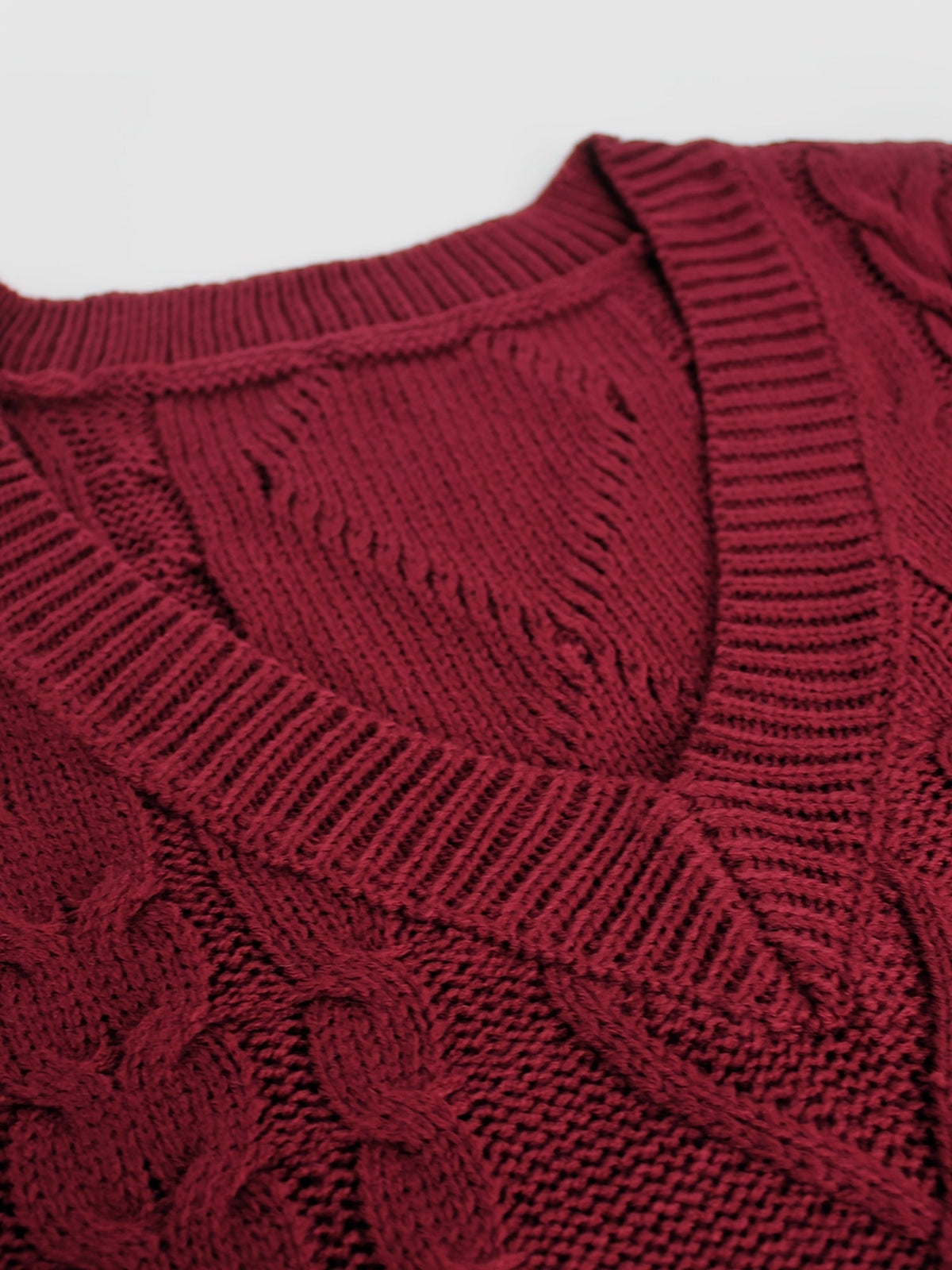 Women's Cable-Knit V-Neck Sweater Vest