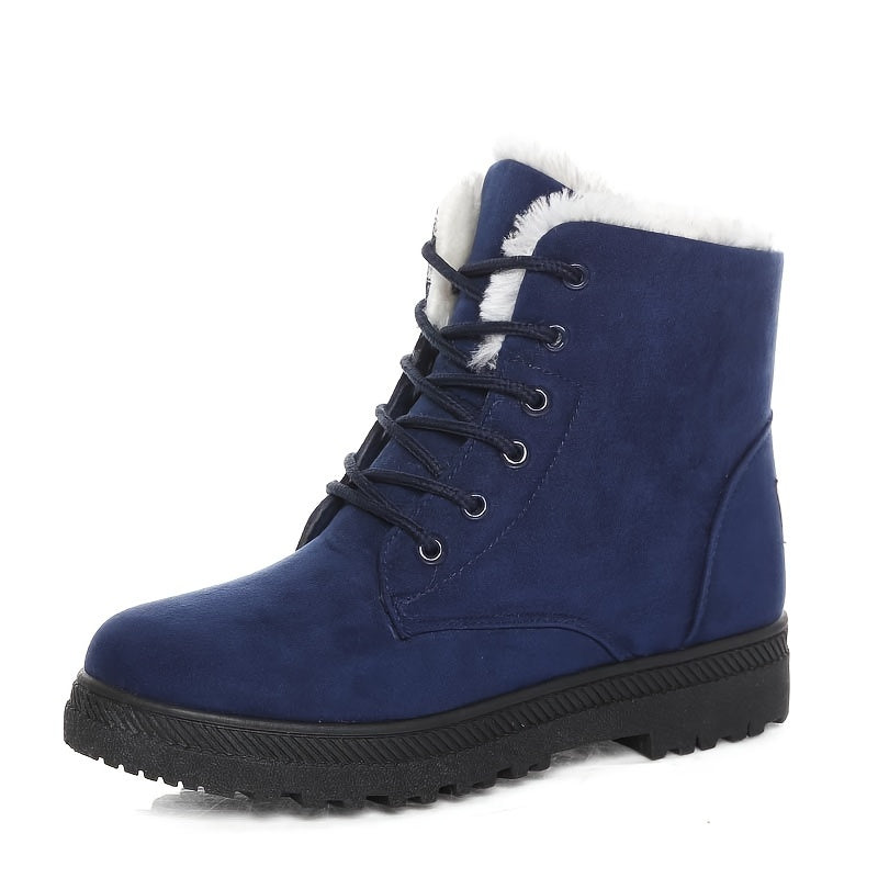 Women's Plush-Lined Lace-Up Winter Ankle Boots