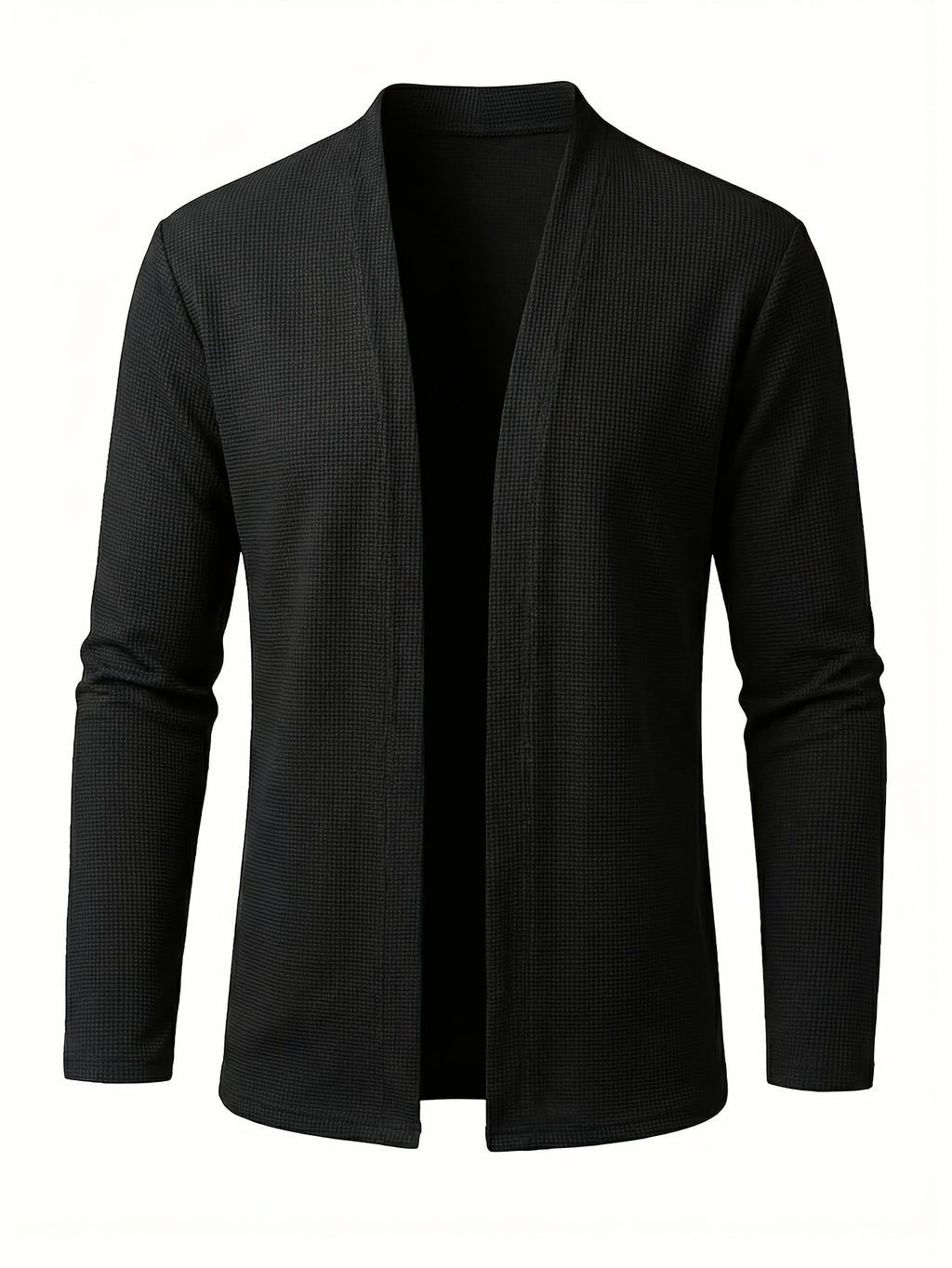 Men's Open-Front Textured Cardigan
