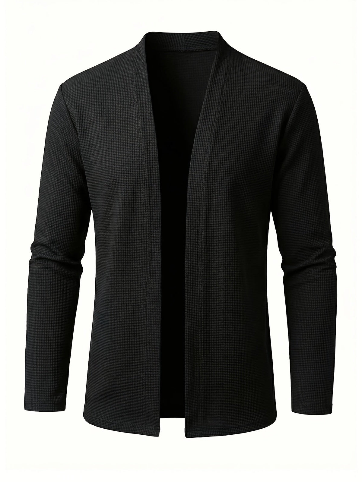 Men's Open-Front Textured Cardigan