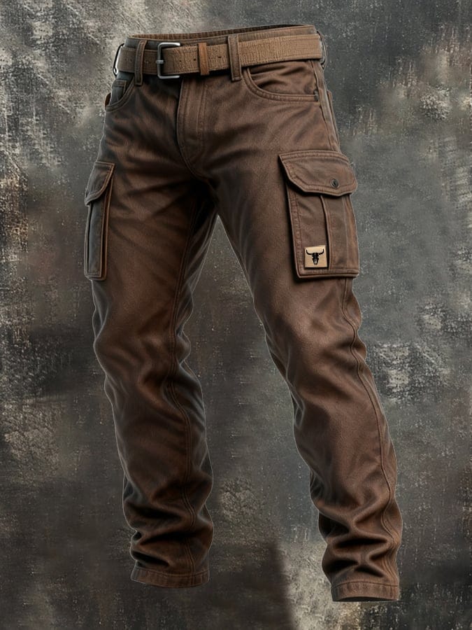 Men's Slim Fit Tapered Utility Cargo Trousers
