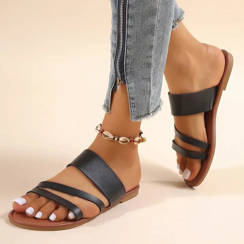 Women's Cushioned Cross-Strap Flat Sandals