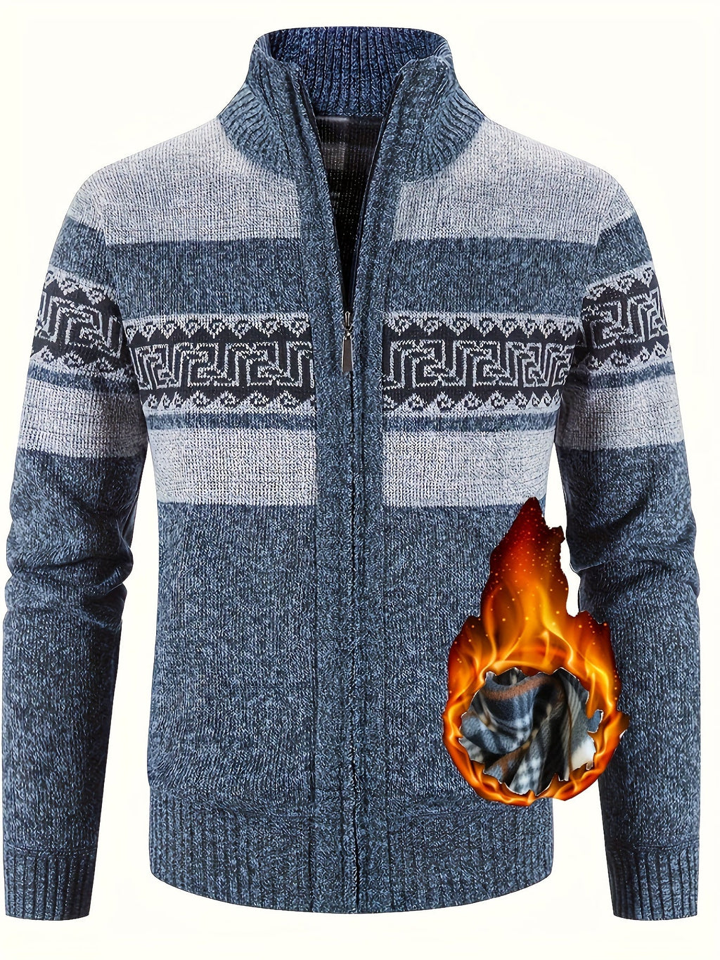 Women's Plush-Lined Full-Zip Stand Collar Cardigan