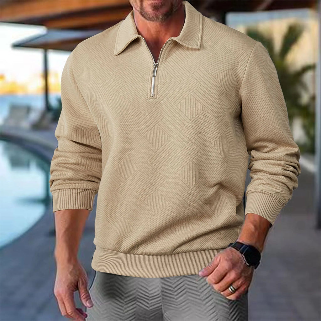 Men's Textured Half-Zip Sweatshirt