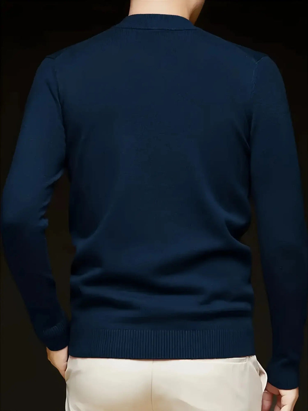 Men's Slim-Fit Ribbed Mock Neck Knit Sweater