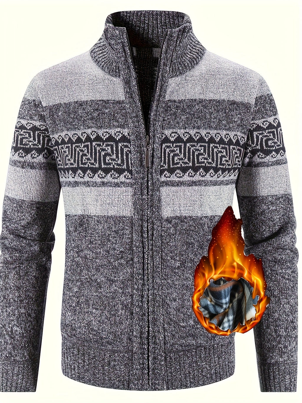 Women's Plush-Lined Full-Zip Stand Collar Cardigan