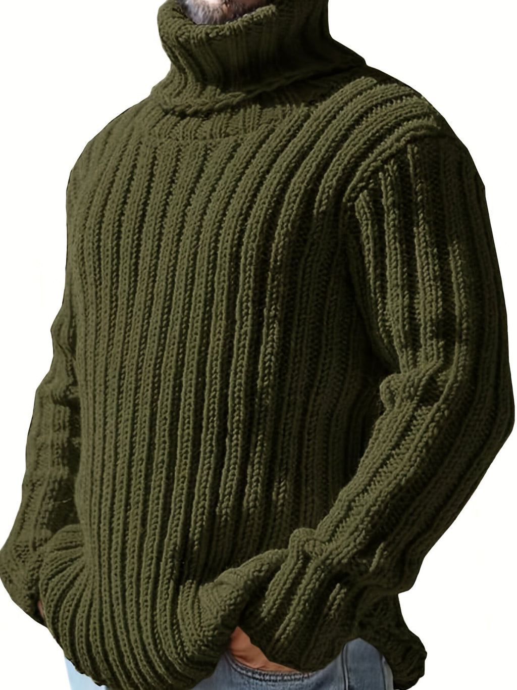 Women's Ribbed High Neck Relaxed Pullover Sweater