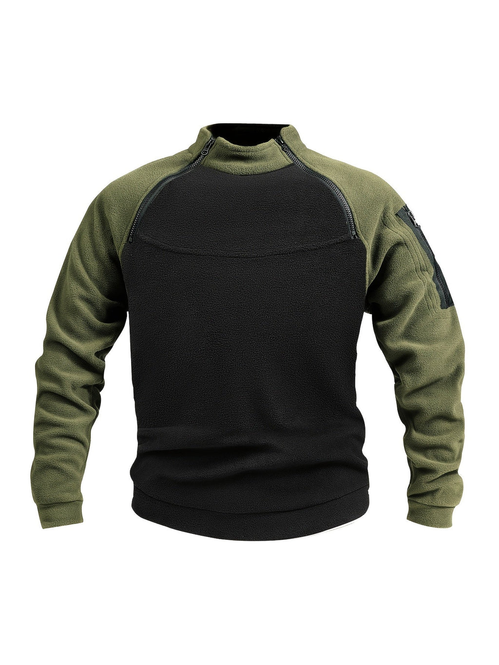 Women's Plush Mock Neck Zip Detail Pullover