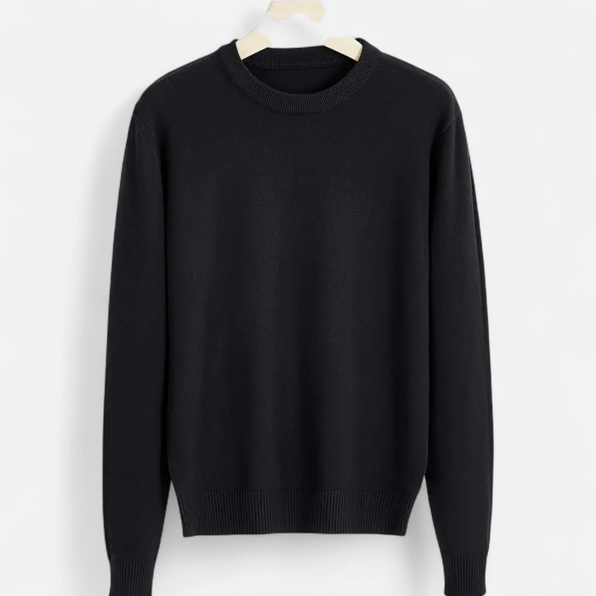 Men's Slim-Fit Round Neck Ribbed Sweater - Gray