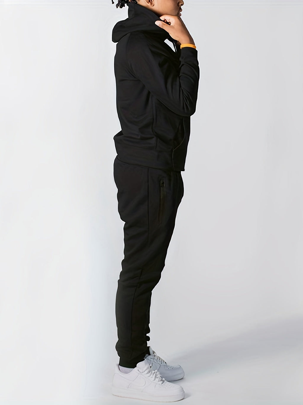 Men's Loose Fit Hooded Tracksuit Two-Piece Set