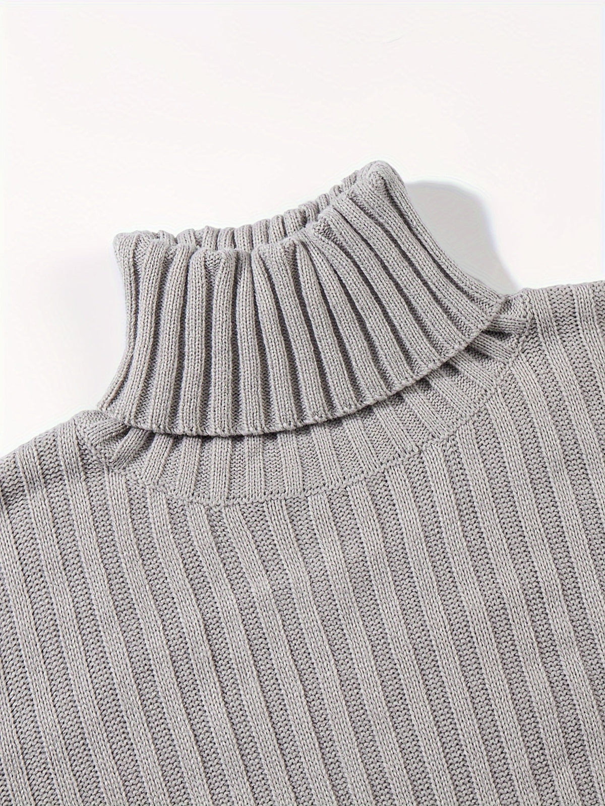 Women's Ribbed High Neck Relaxed Pullover Sweater