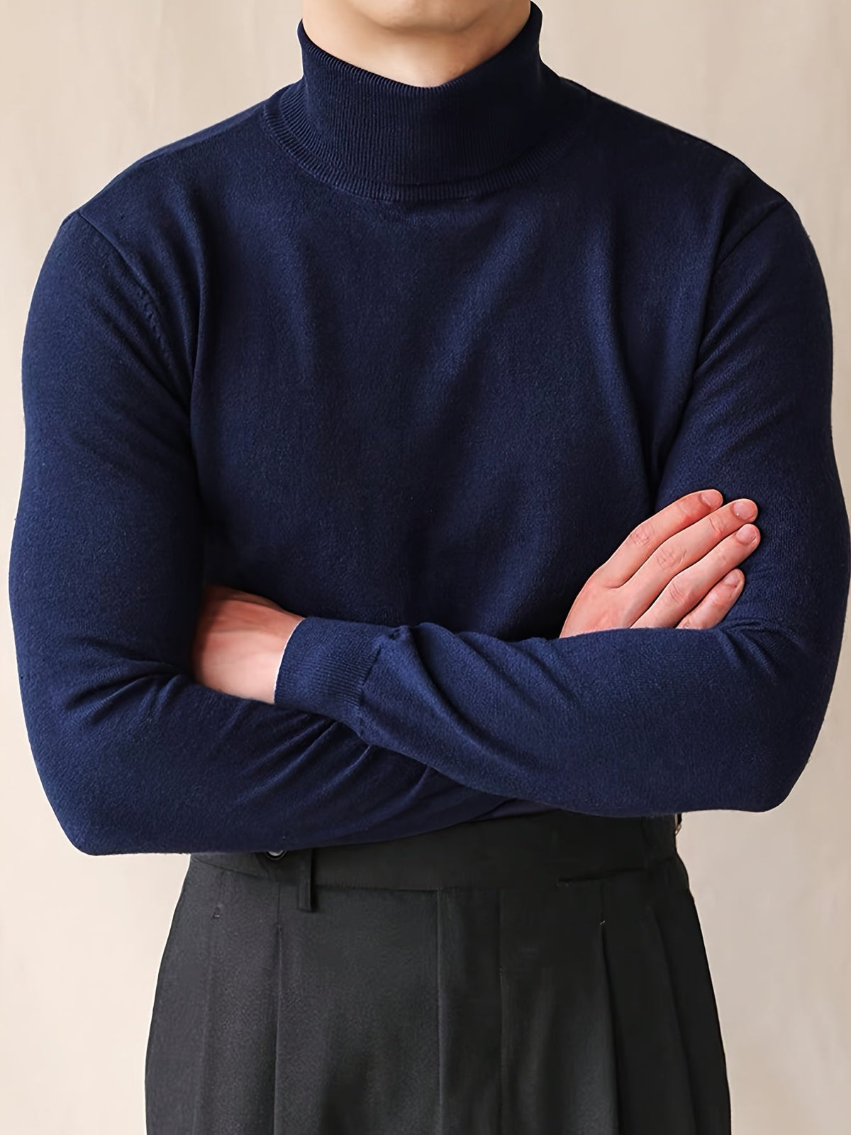Men's High Neck Tailored Turtleneck Sweater