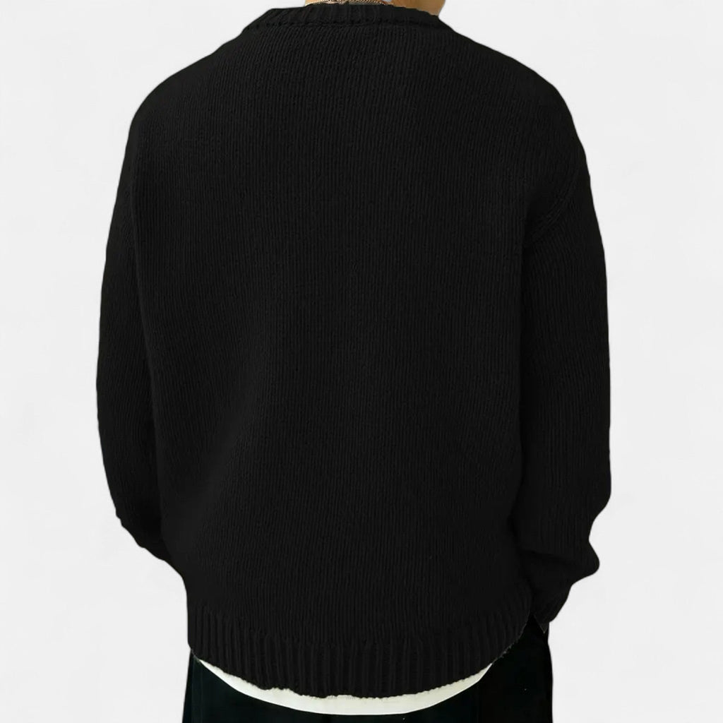 Men's Solid Crew Neck Knit Pullover