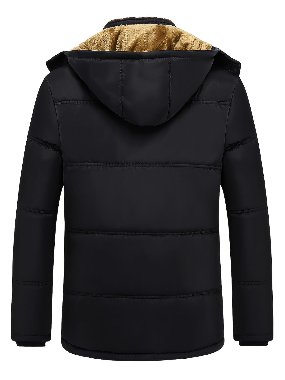 Women's Plush-Lined Hooded Winter Coat with Zip Front