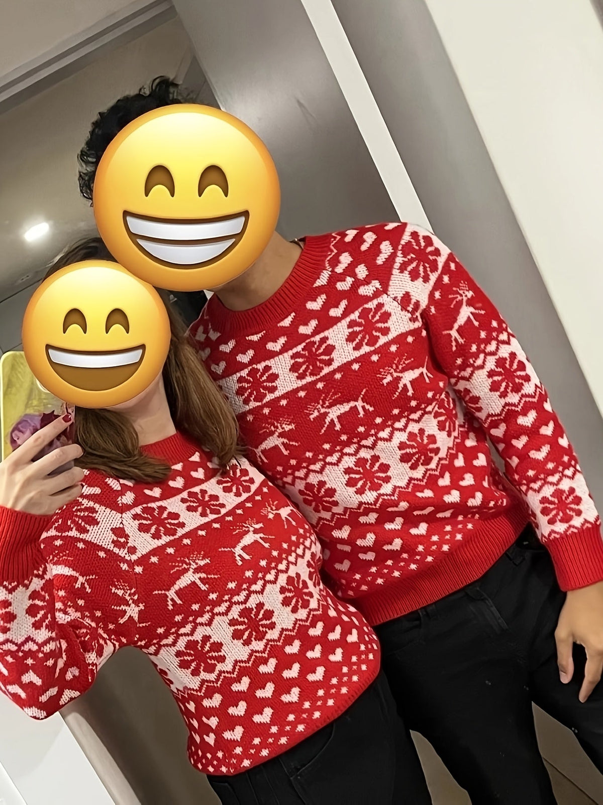 Women's Festive Snowflake and Deer Fair Isle Sweater