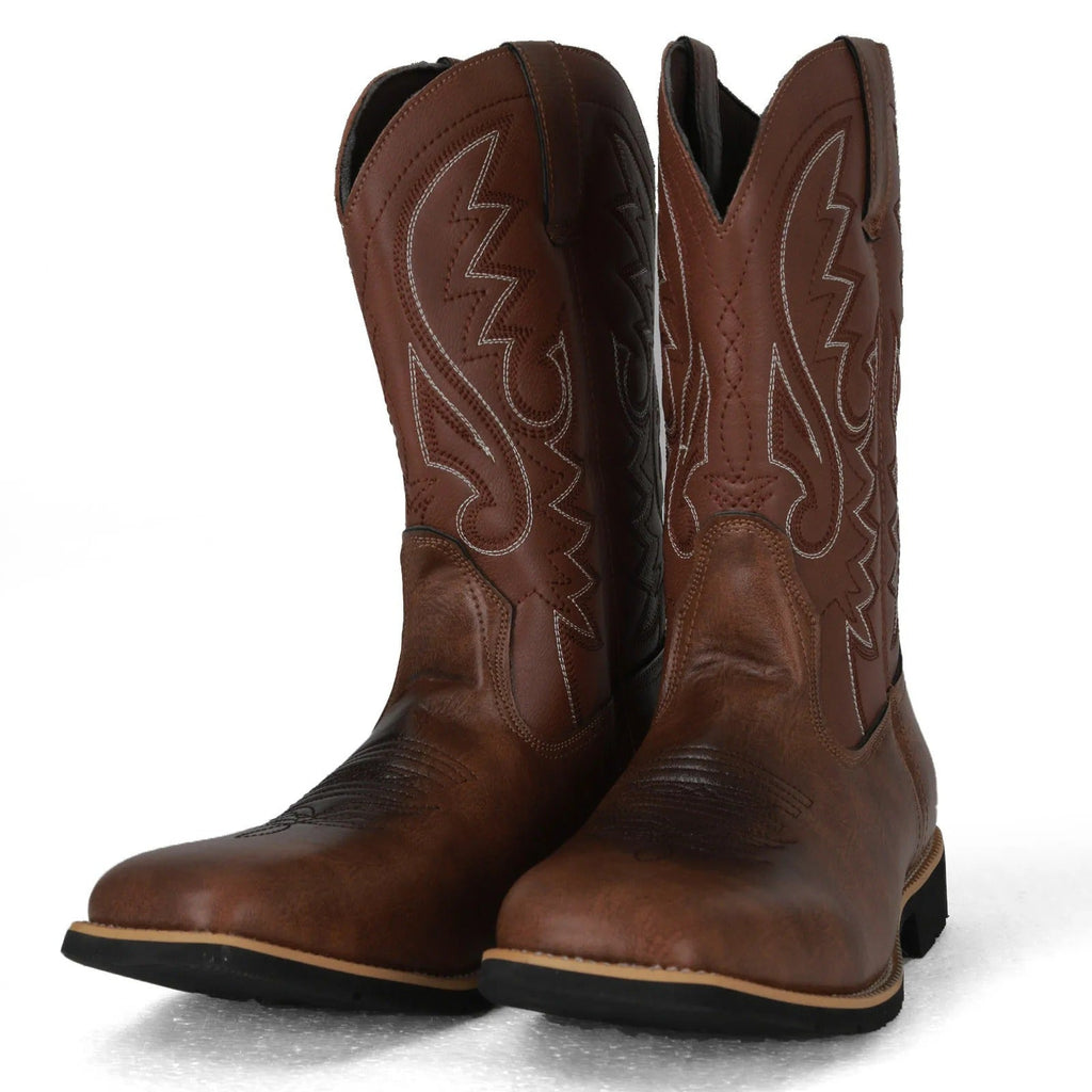 Women's Structured Cowboy Boots with Stitched Shaft