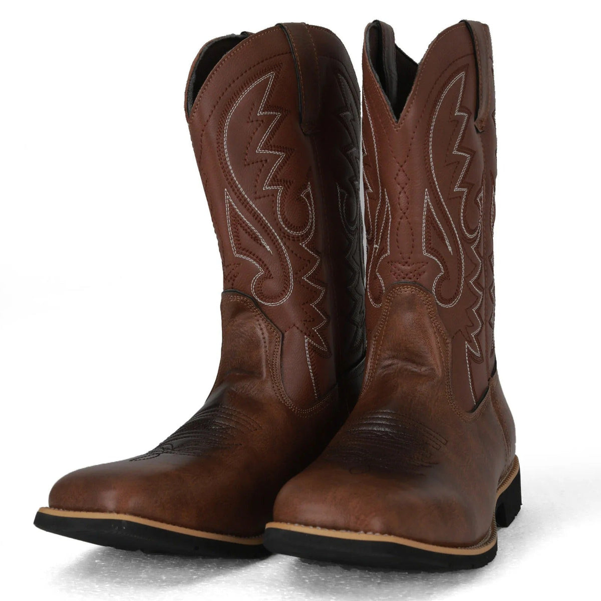 Women's Structured Cowboy Boots with Stitched Shaft