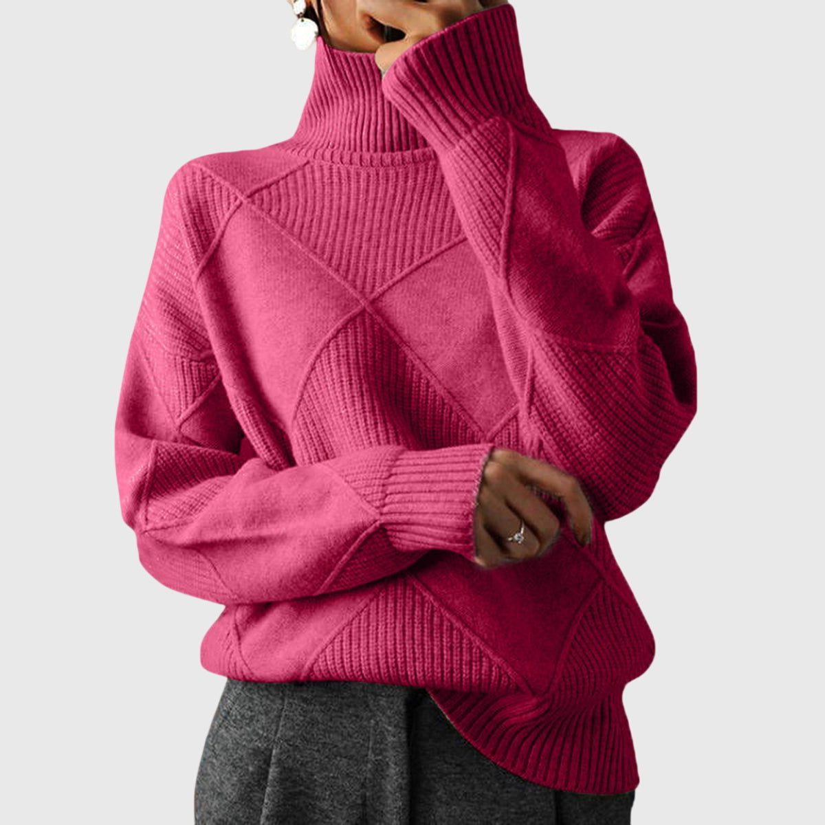 Women's Ribbed Knit Turtleneck Sweater