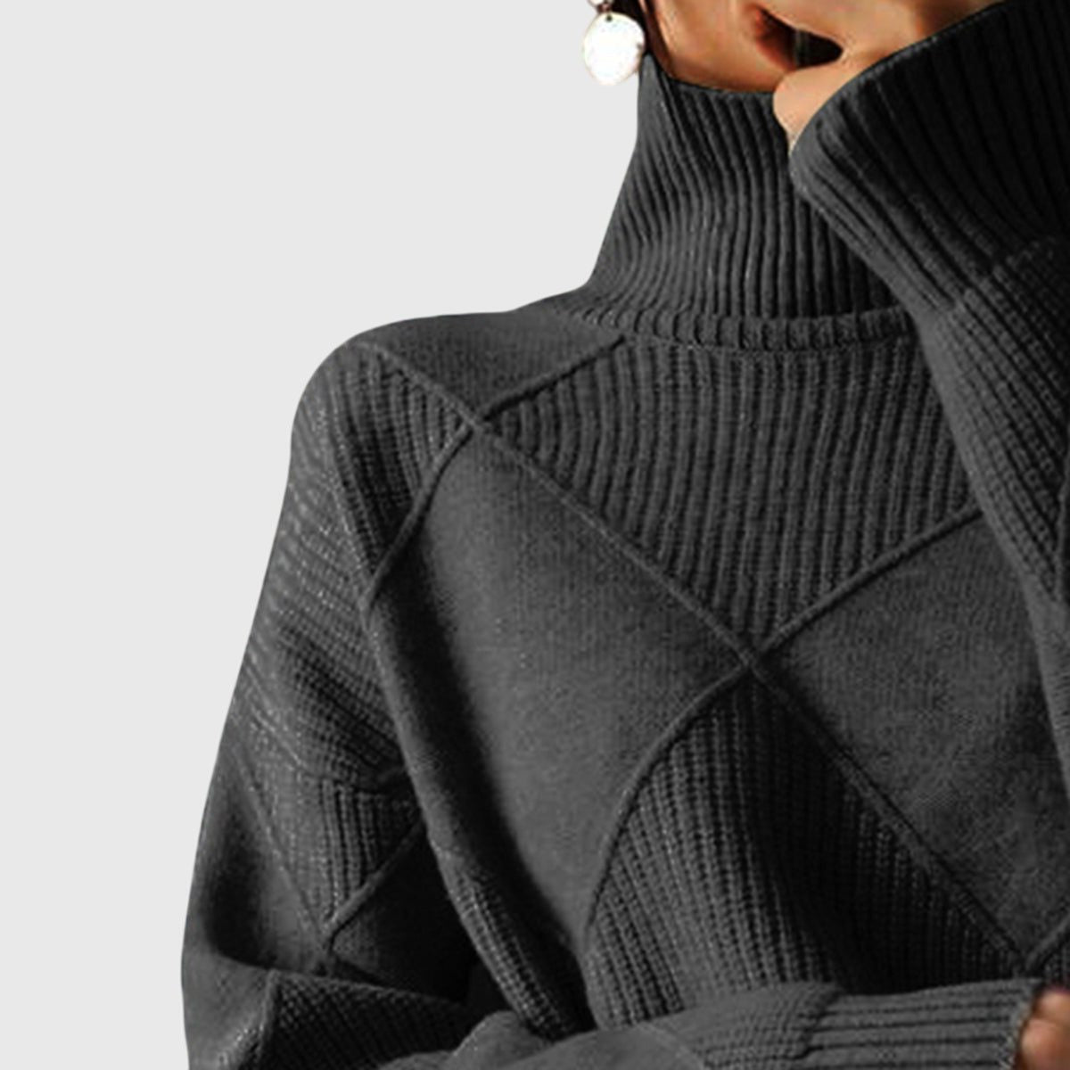 Women's Ribbed Knit Turtleneck Sweater