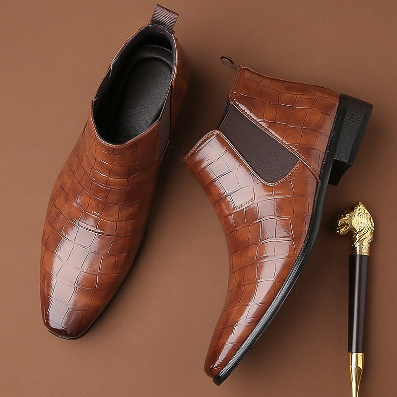 Men's Chelsea Ankle Boots with Stretch Side Panels