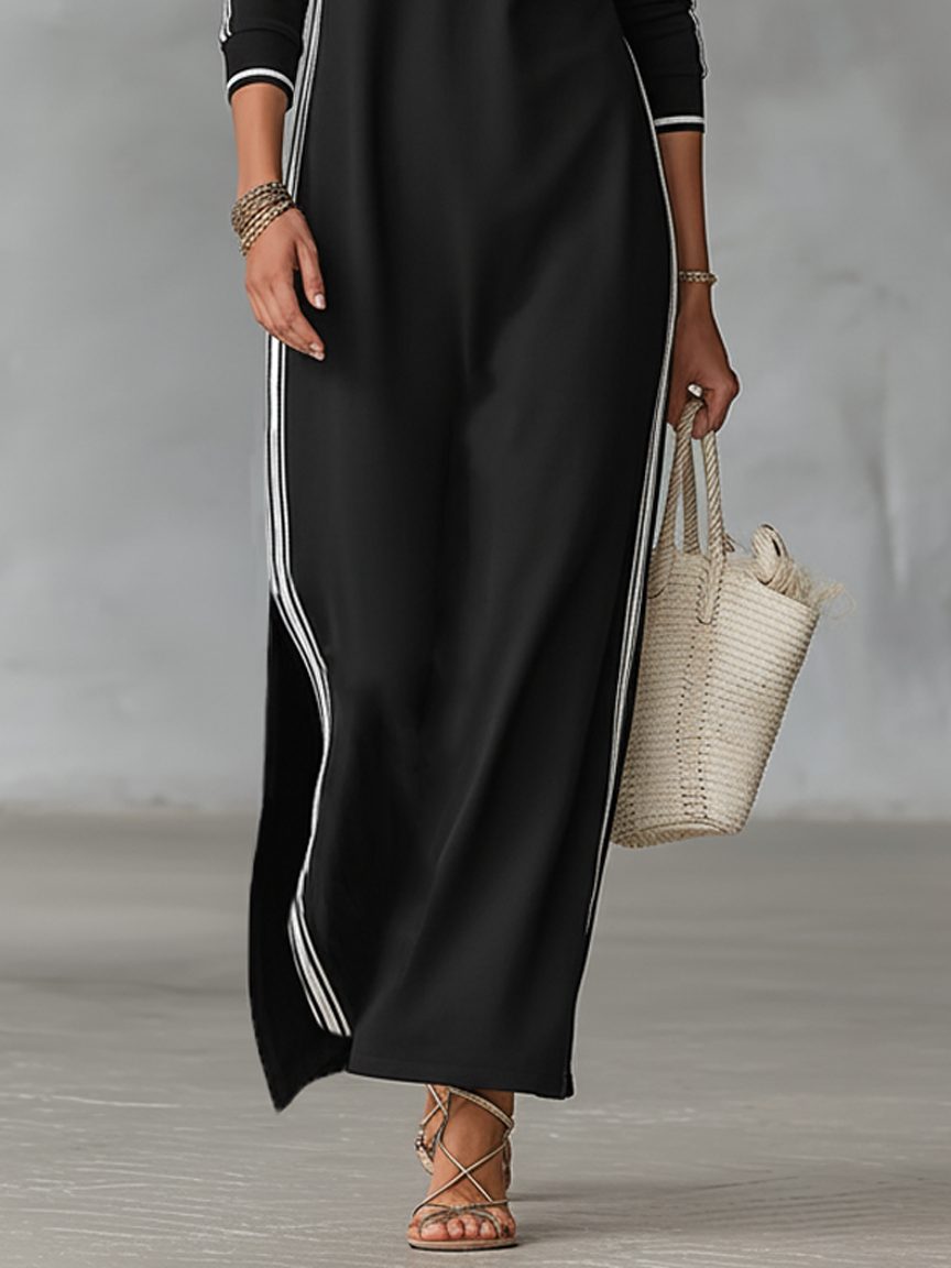 Women's Collared Button Front Sweater Maxi Dress