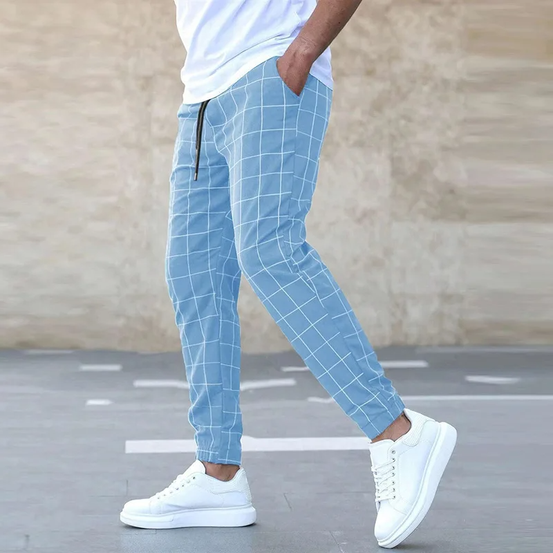Men's Printed Tapered Joggers with Drawstring Waist