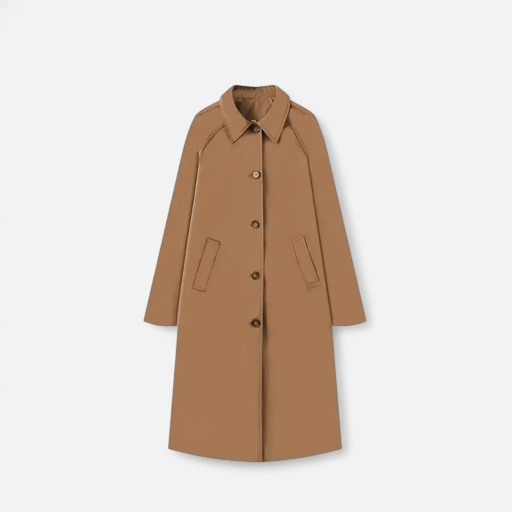 Women's Long Single-Breasted Retro Trench Coat