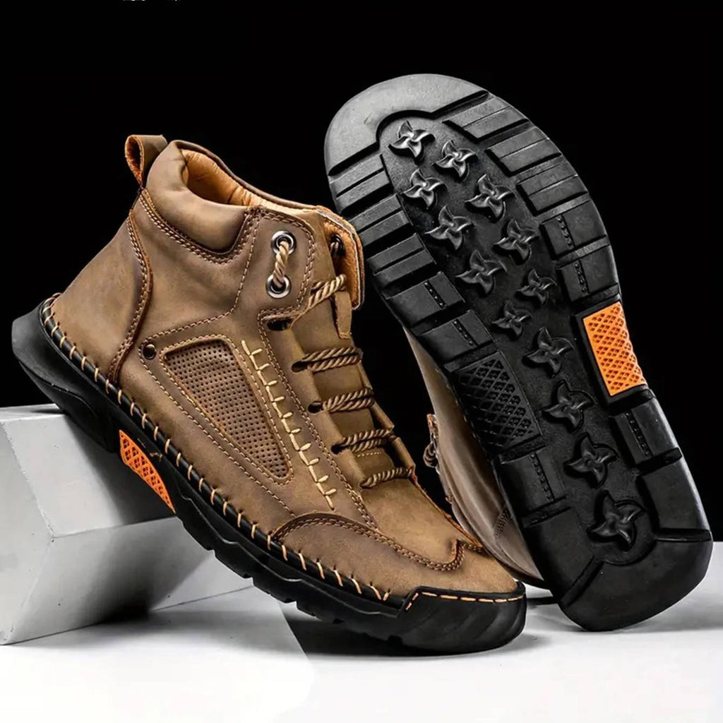 Men's Hand-Stitched Lace-Up Outdoor Boots