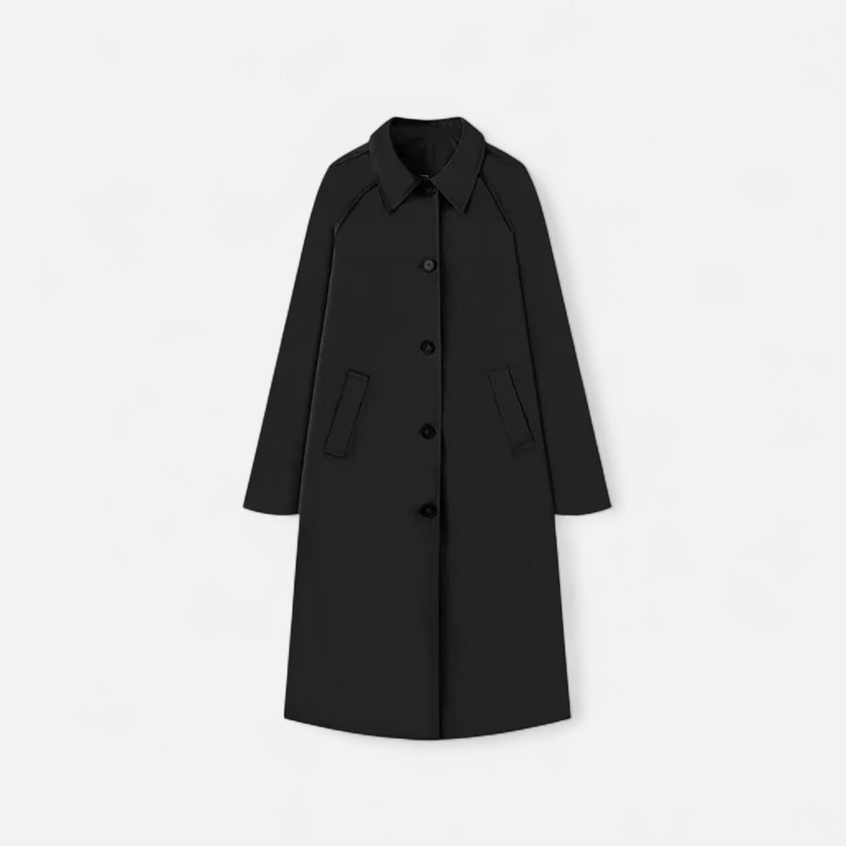 Women's Long Single-Breasted Retro Trench Coat