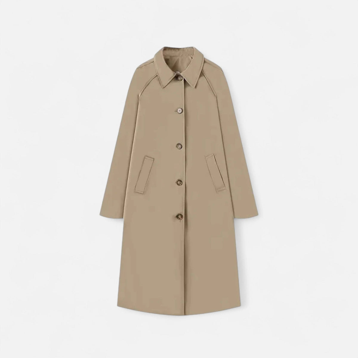 Women's Long Single-Breasted Retro Trench Coat