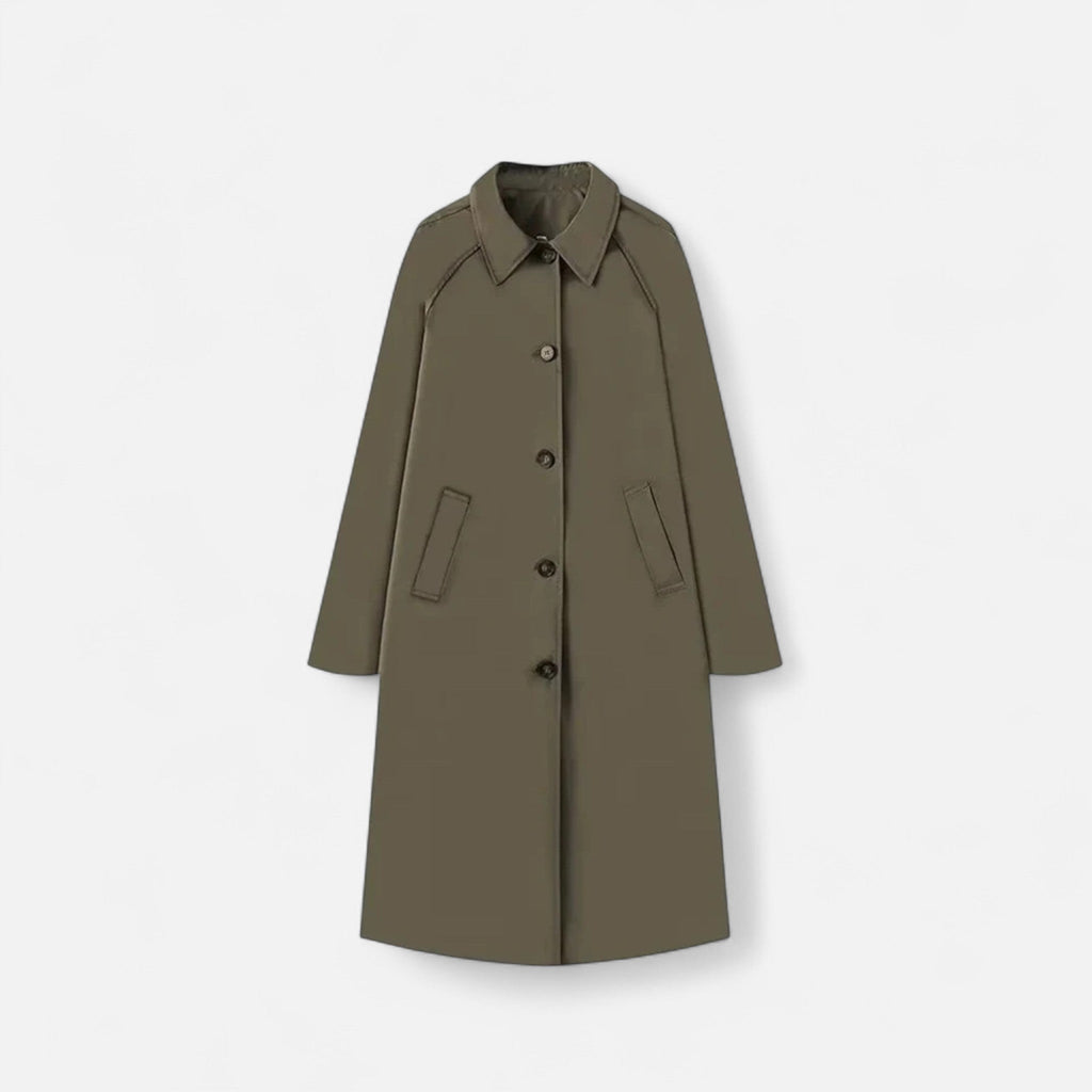 Women's Long Single-Breasted Retro Trench Coat