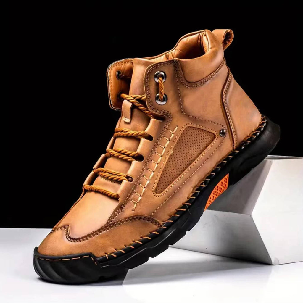 Men's Hand-Stitched Lace-Up Outdoor Boots
