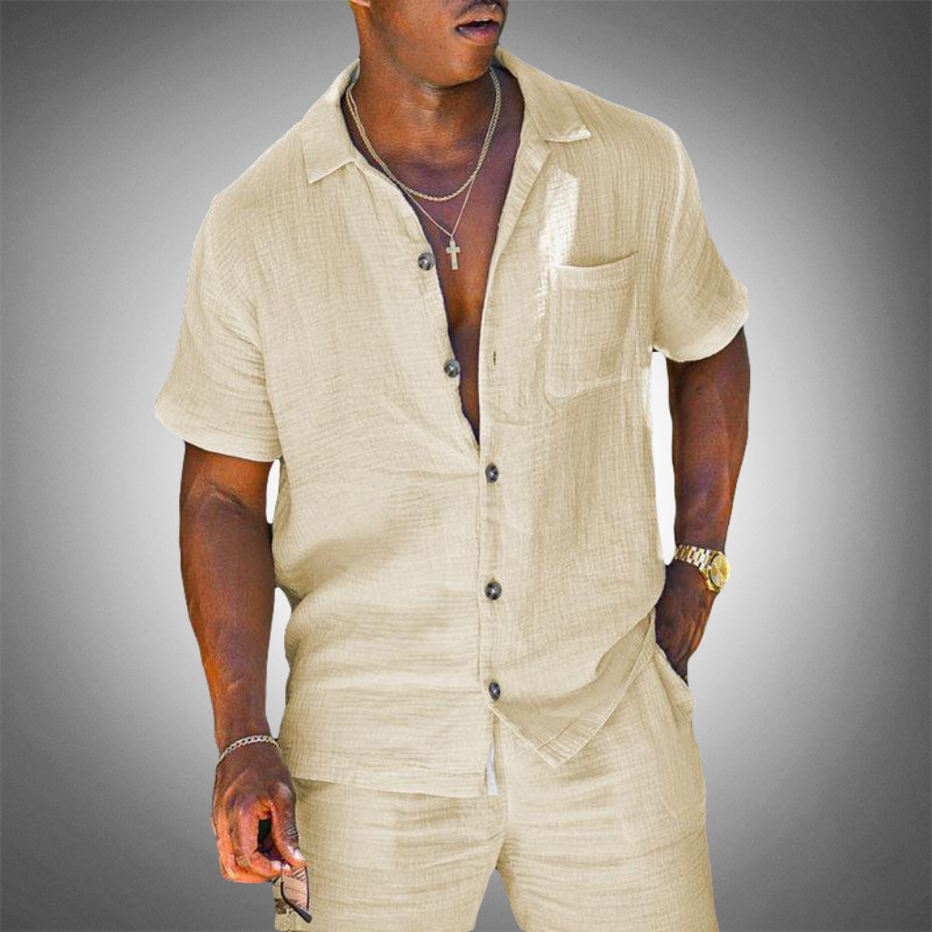 Men’s Relaxed Linen Shirt and Trouser Set