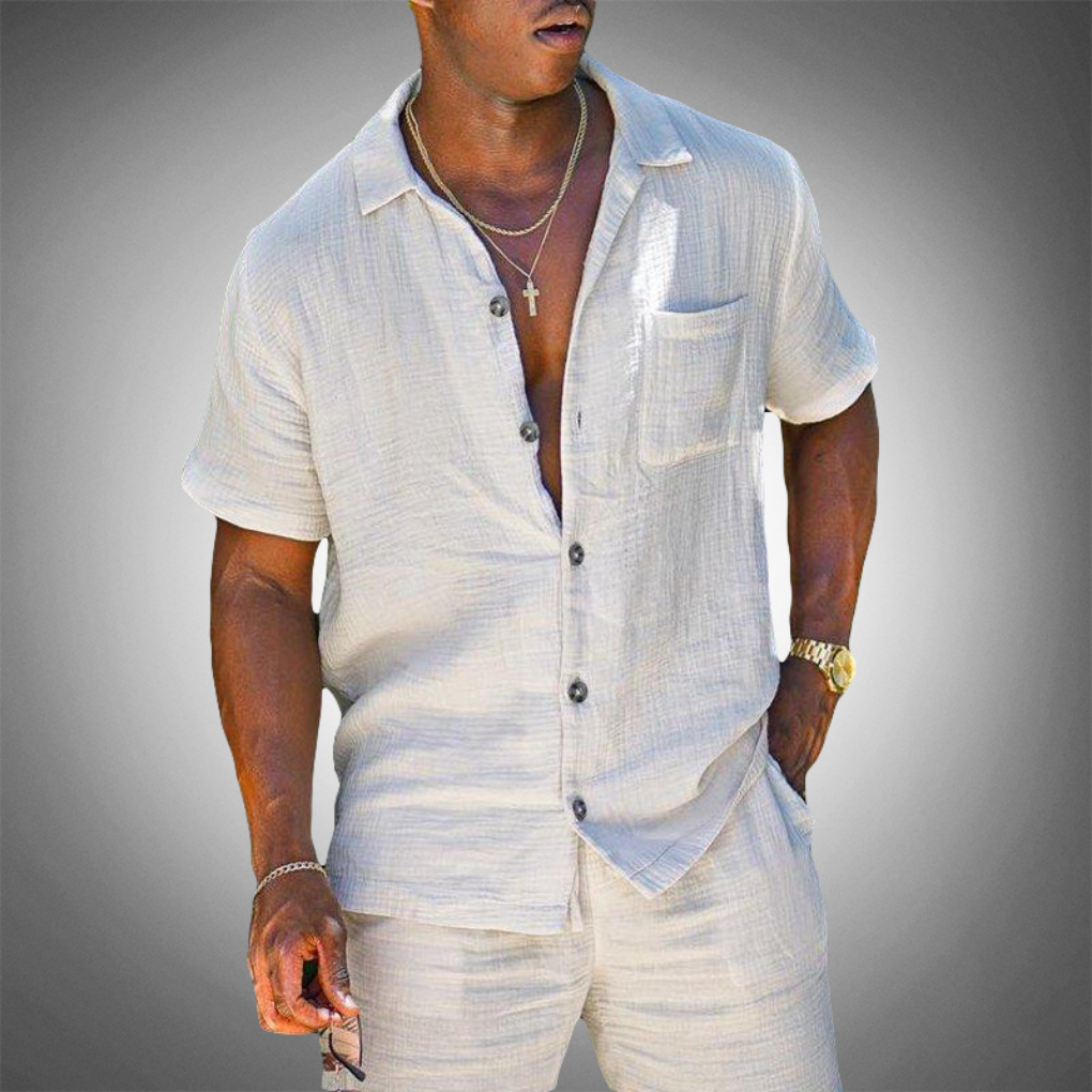 Men’s Relaxed Linen Shirt and Trouser Set