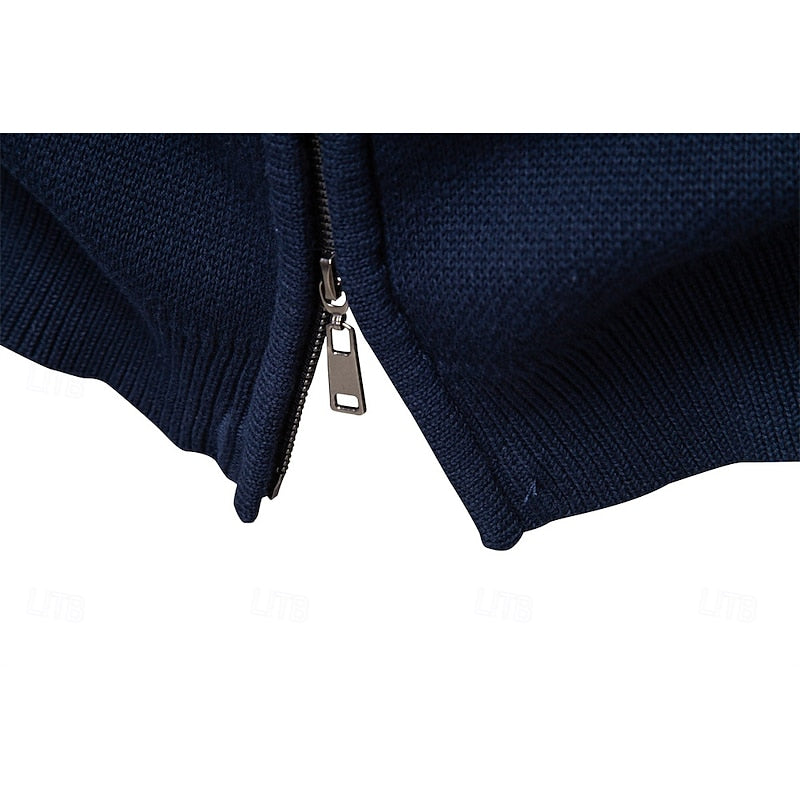 Women's Fair Isle Full-Zip Christmas Cardigan with Stand Collar