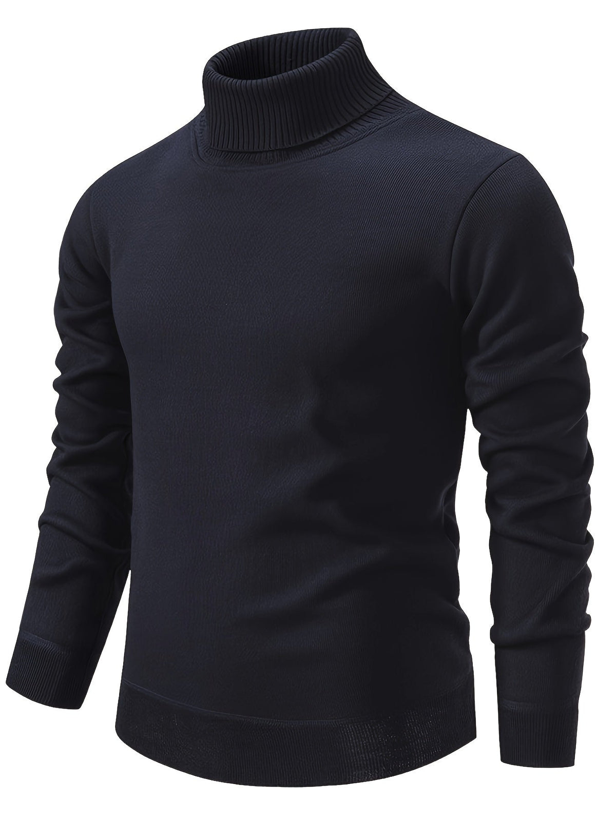 Men's Lined Roll Neck Pullover Sweater