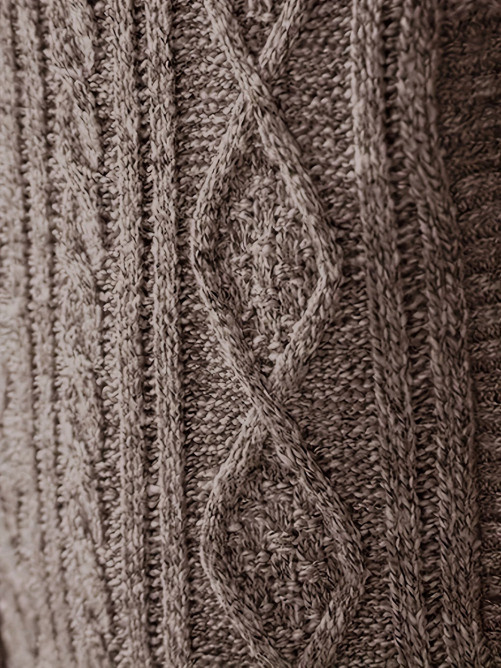Men's Cable-Knit Stand Collar Full-Zip Cardigan