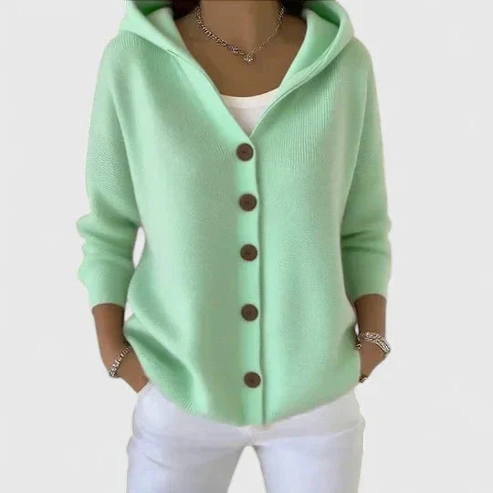Women's Hooded Button-Up Cardigan