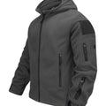 Men's Rugged Hooded Zip-Up Jacket with Zip Pockets - Dark Gray