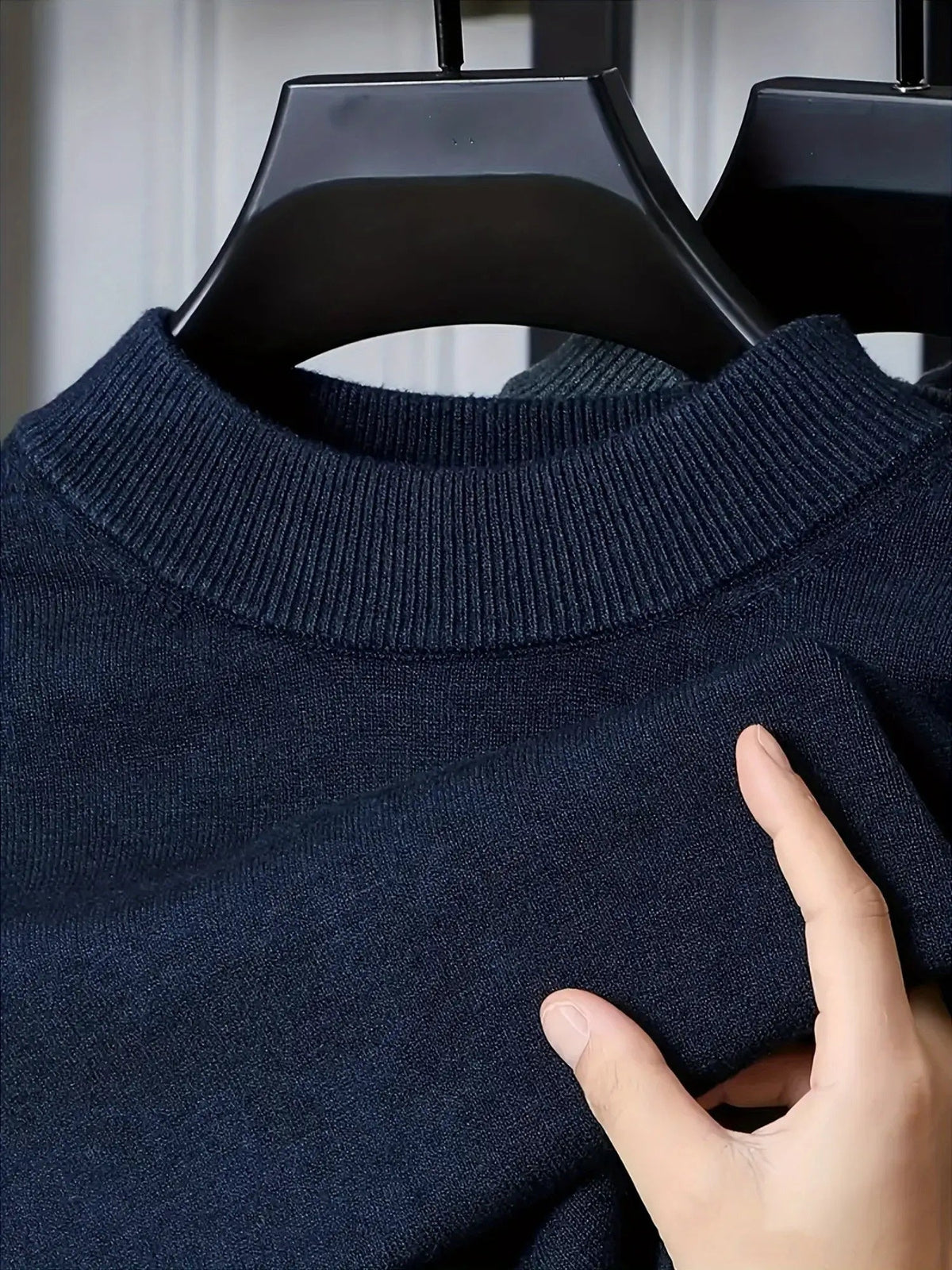 Men's Slim-Fit Ribbed Mock Neck Knit Sweater