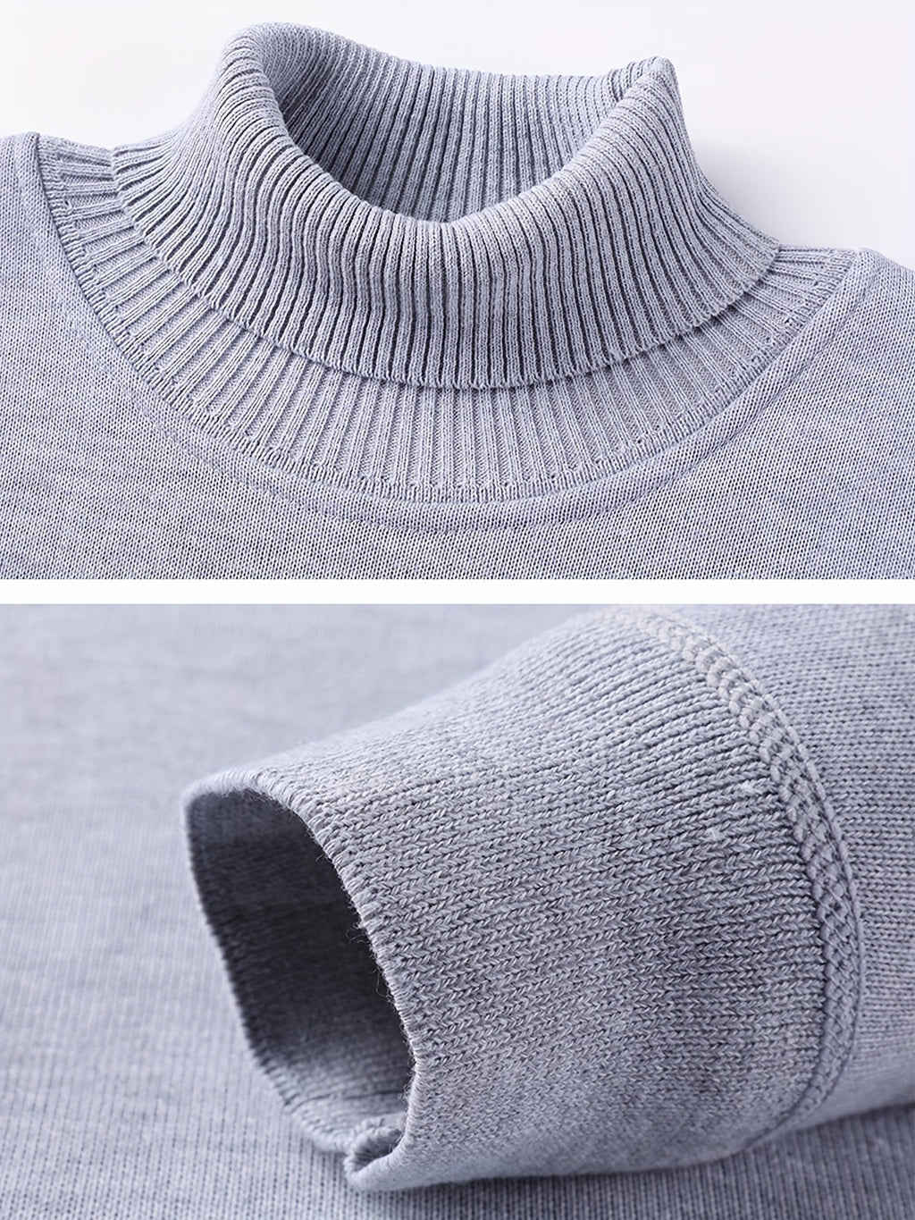 Men's Lined Roll Neck Pullover Sweater