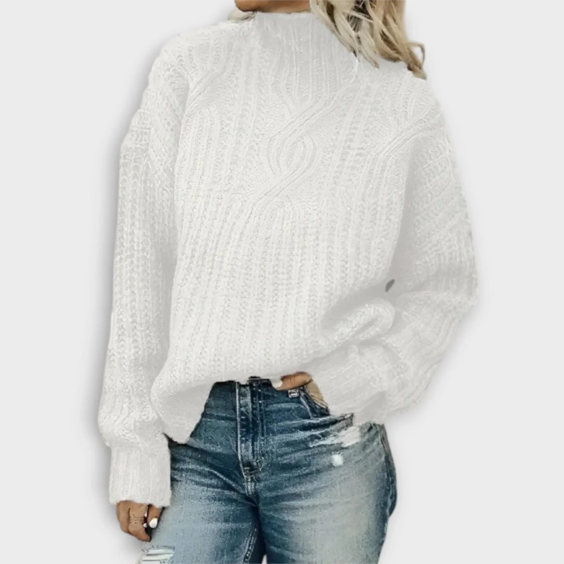 Women's Ribbed Knit High-Neck Sweater