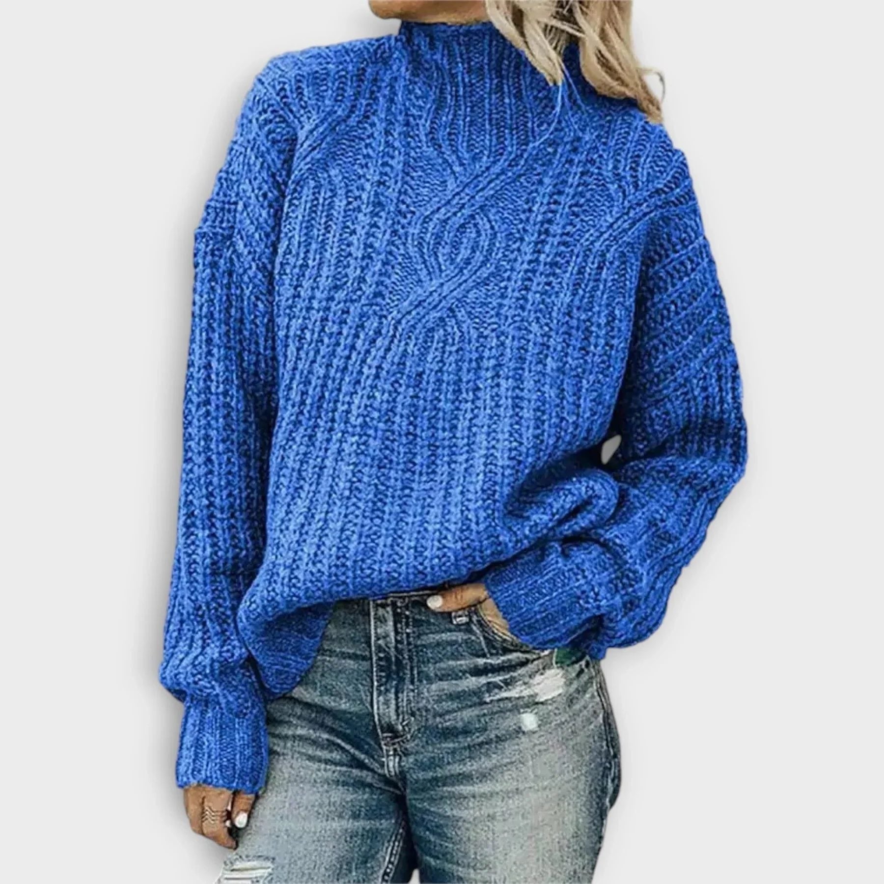 Women's Ribbed Knit High-Neck Sweater