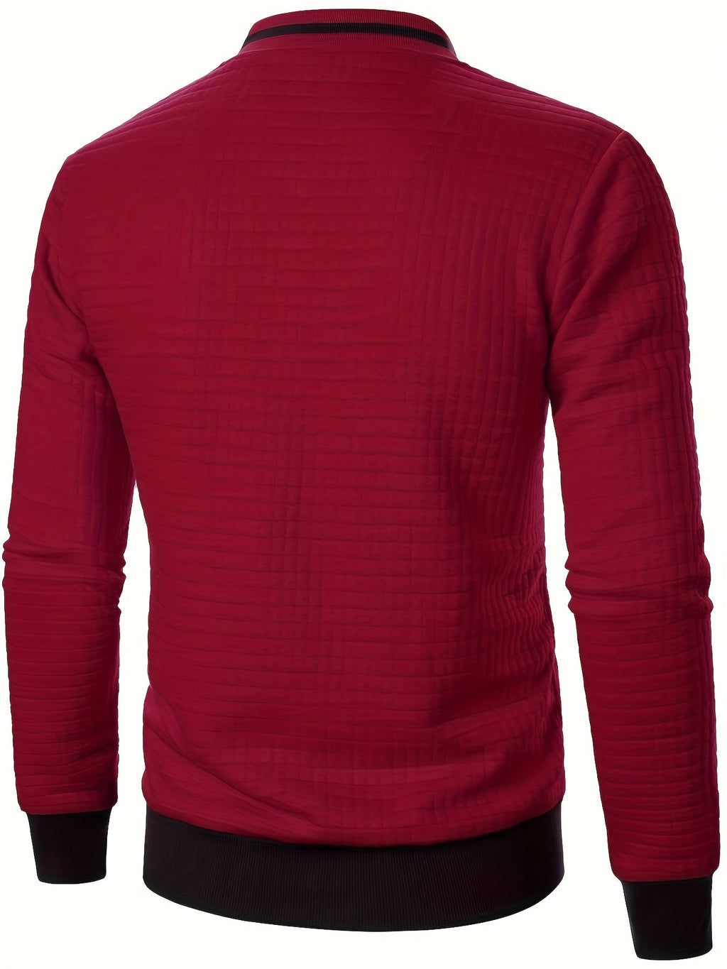Men's Textured Zip-Up Bomber Jacket