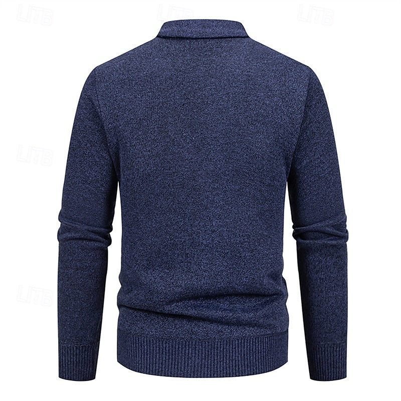 Men's Argyle V-Neck Button Cardigan with Side Pockets