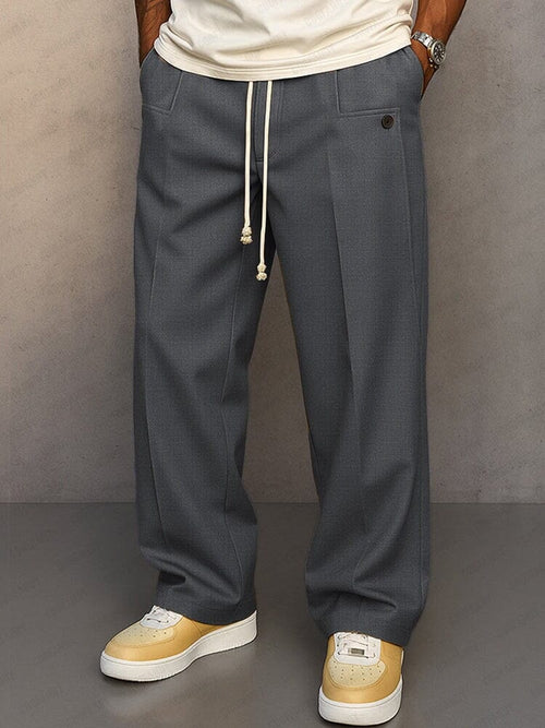 Men's Drawstring Tailored Trousers - Gray