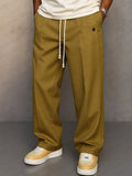 Men's Drawstring Tailored Trousers - Mustard Yellow