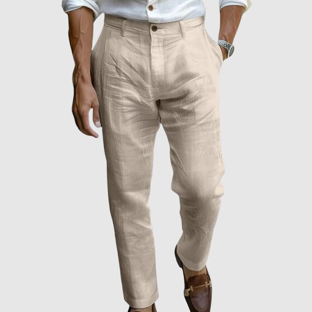Men's Lightweight Summer Trousers - Beige